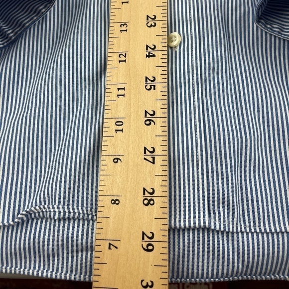 Kenneth Cole Reaction Button Down Shirt Mens Large 16-16.5 32/33 Blue Striped - Picture 5 of 8
